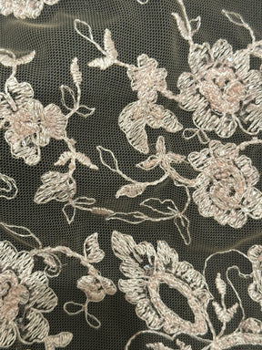 Dentelle à paillettes moka - Sienne (CF) 