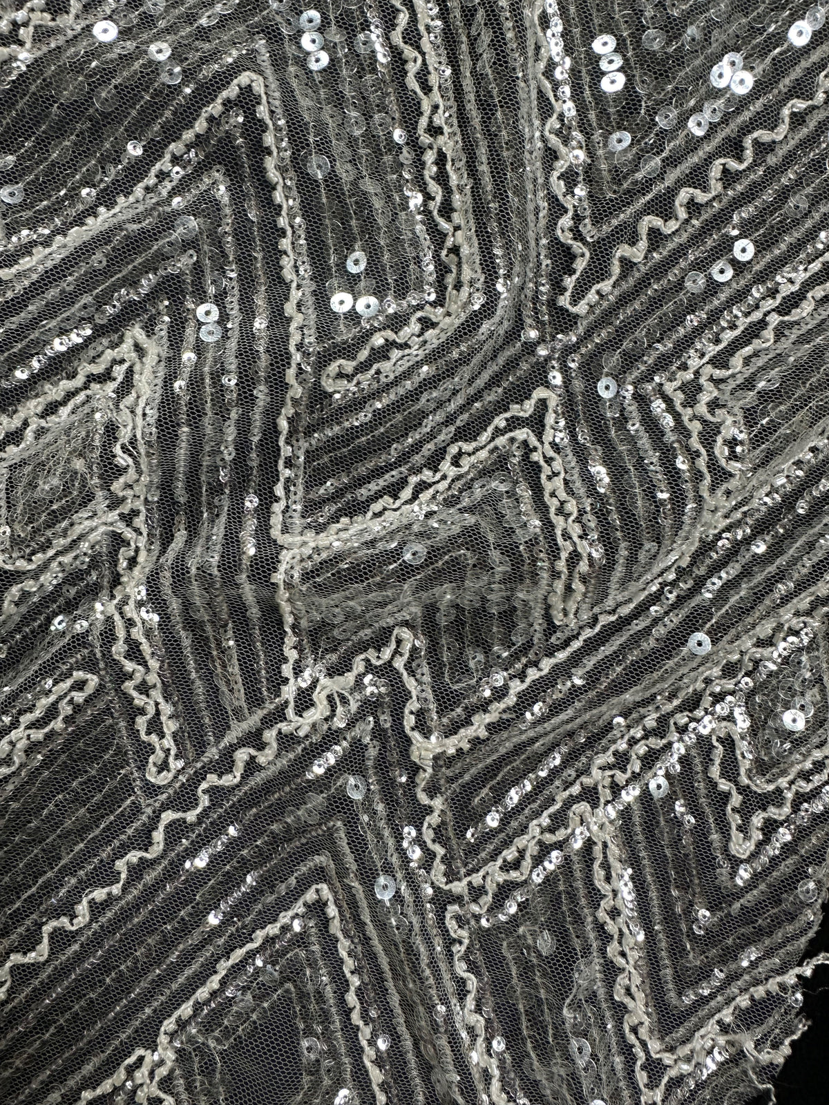 Tulle à paillettes ivoire - Angola (CF Amelia)