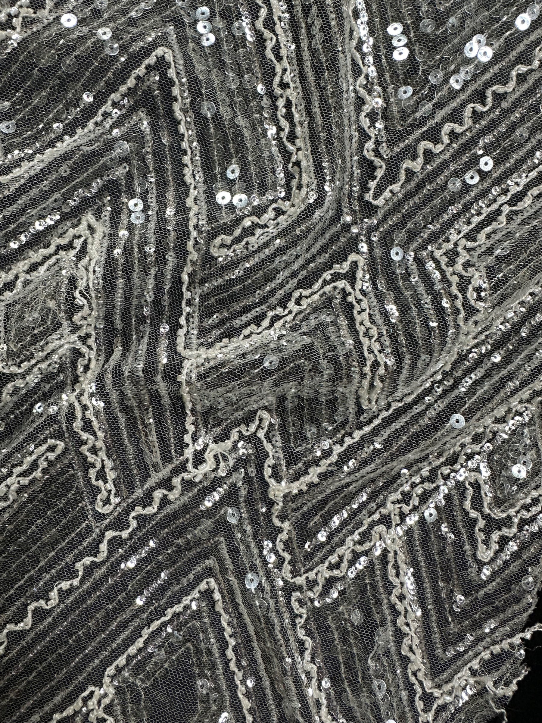 Tulle à paillettes ivoire - Angola (CF Amelia)