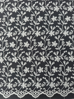 Dentelle florale brodée ivoire - Lizzy