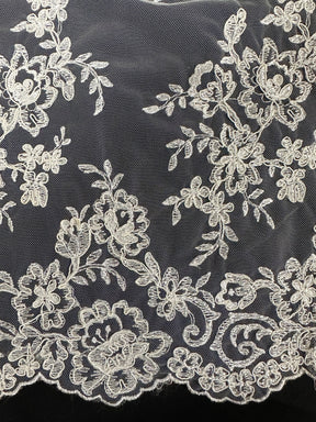 Dentelle cordée ivoire sans perles - Naomi (CF)