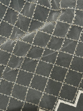 Dentelle à treillis perlée ivoire - Apaisement (CF Penelope)