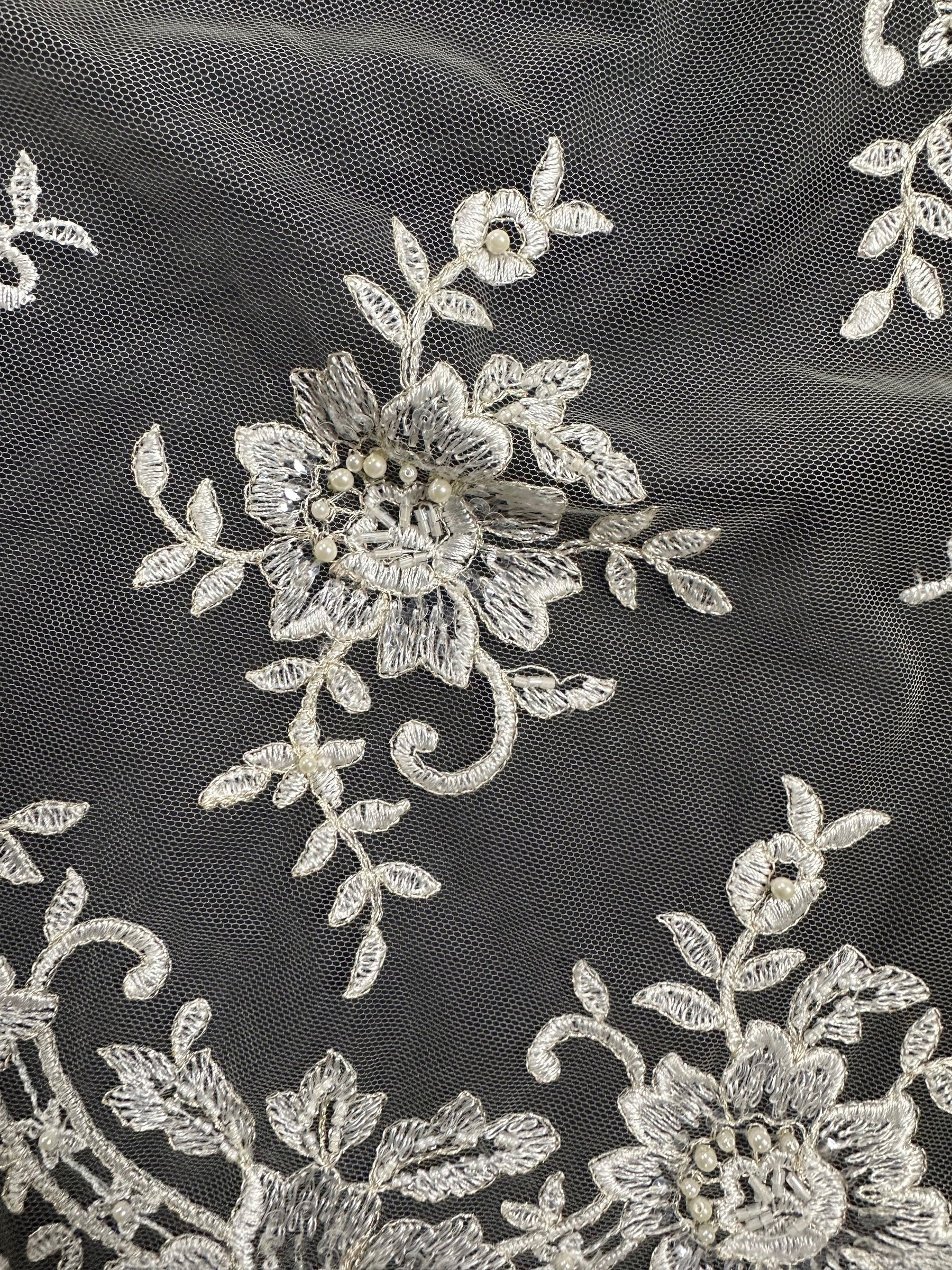 Dentelle perlée ivoire - Languide (CF Lucinda)