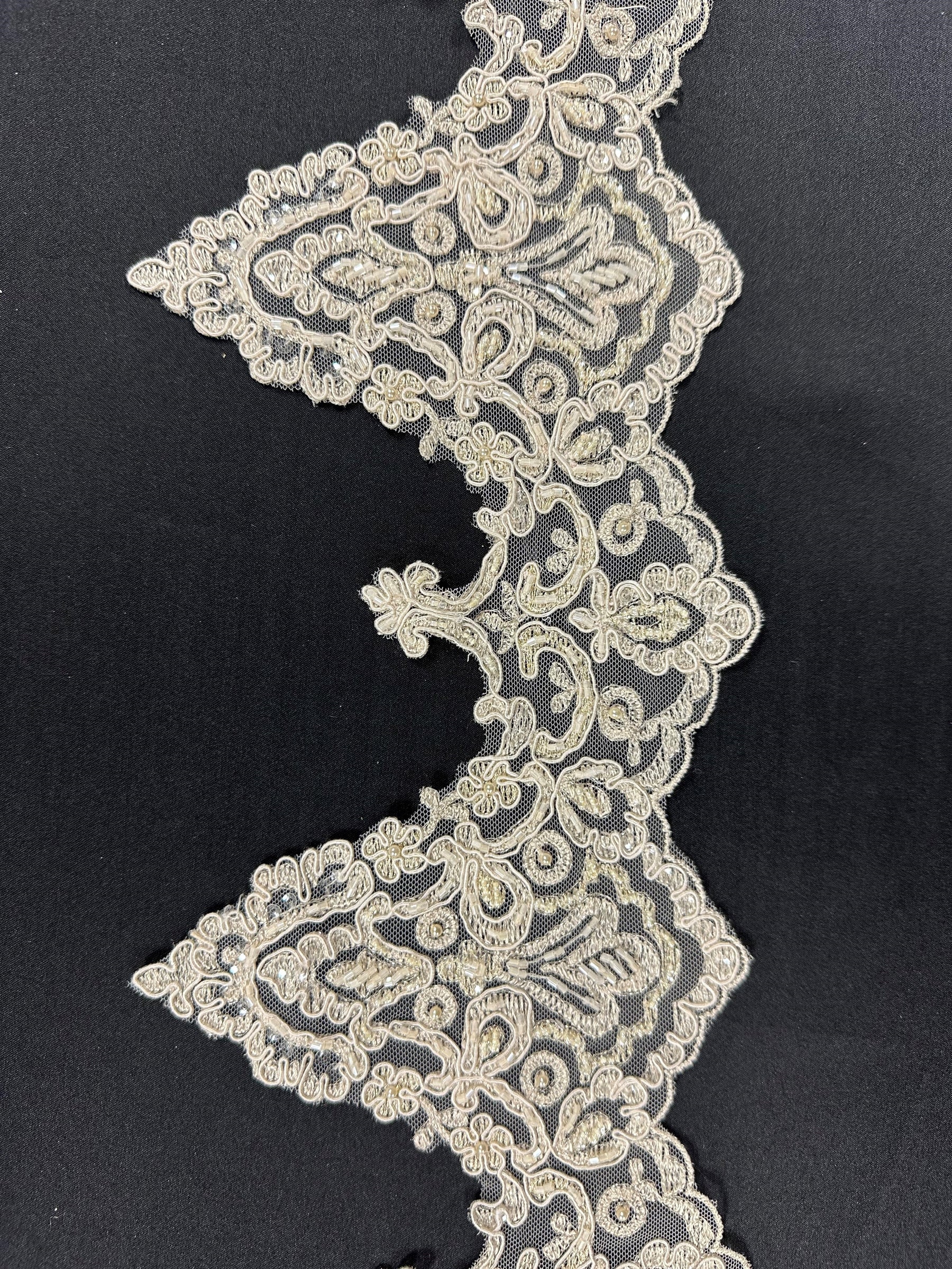 Bordure en dentelle perlée Cappuccino - Zara T 902 (CF)