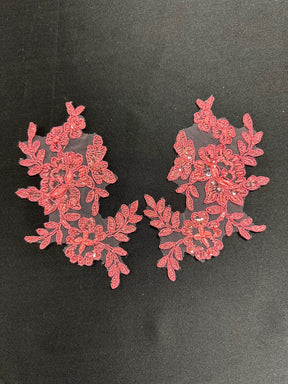 Appliques en dentelle rose perlée - Noisy