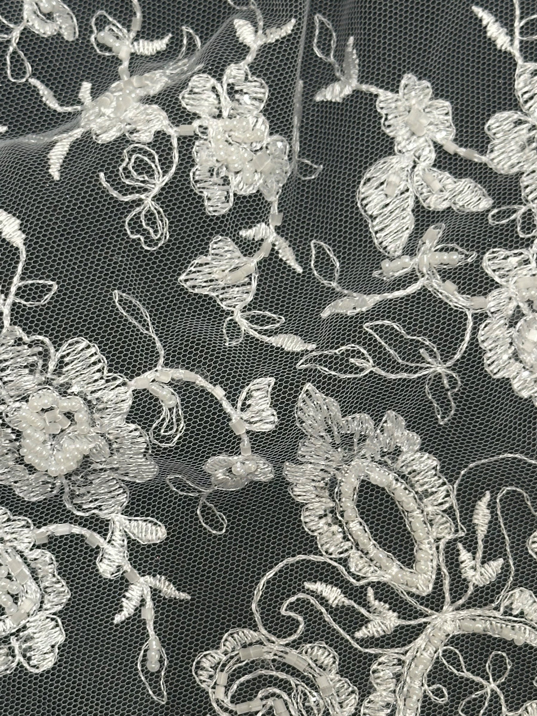 Dentelle à paillettes ivoire - Sienne (CF) 