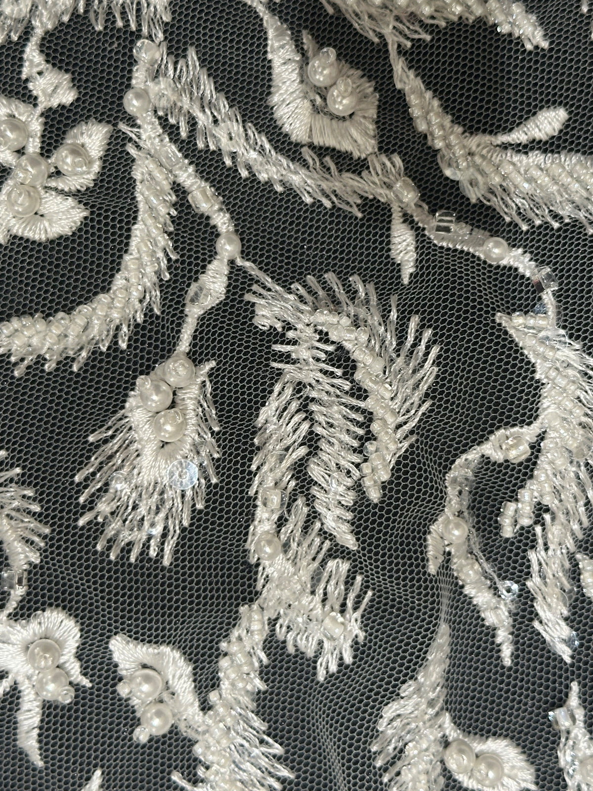 Dentelle florale dégradée ivoire - Paula (CF)