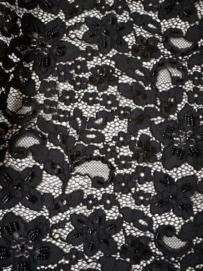 Dentelle noire perlée et cordée - Annabel (CF)