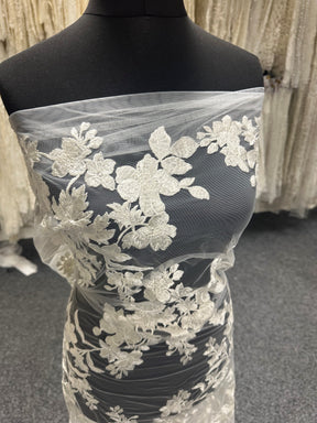 Dentelle Fleur Brodée Ivoire - Aldira