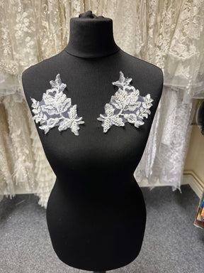 Applique en Dentelle Perlée Blanche - Chloe