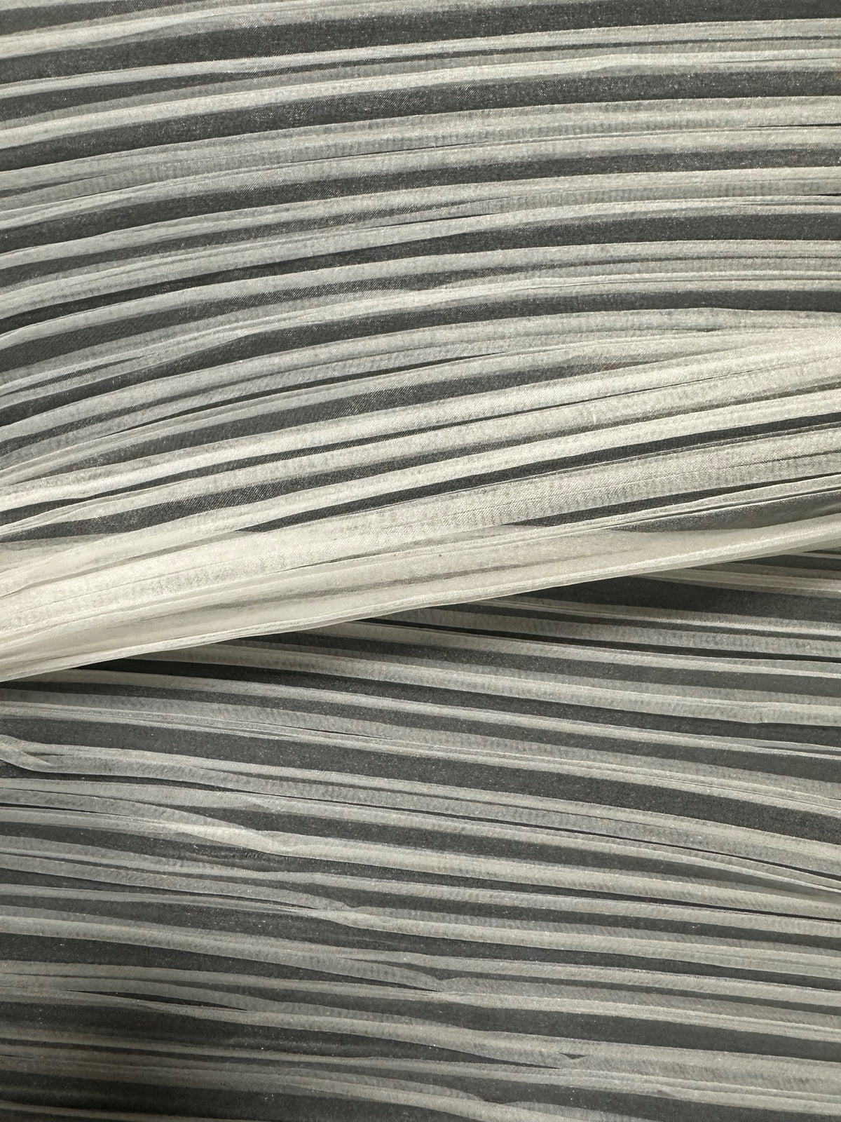 Organza de polyester plissé ivoire - Flirt