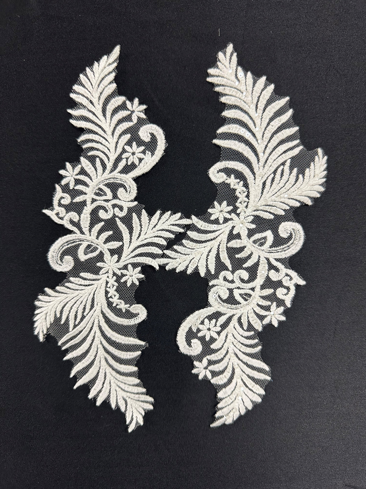 Ivory Embroidered Lace Appliques - Arron