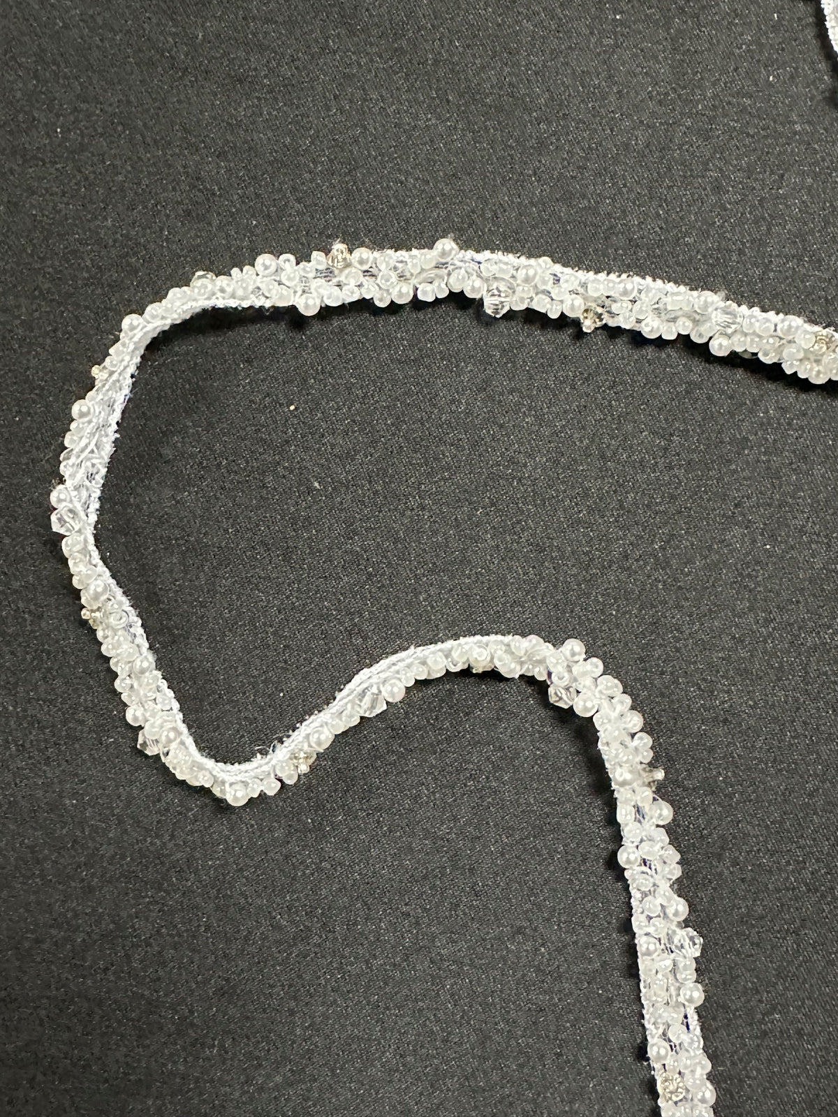 White Beaded Lace Trim - Ricarda T572