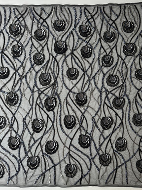 Dentelle perlée noire - Betty