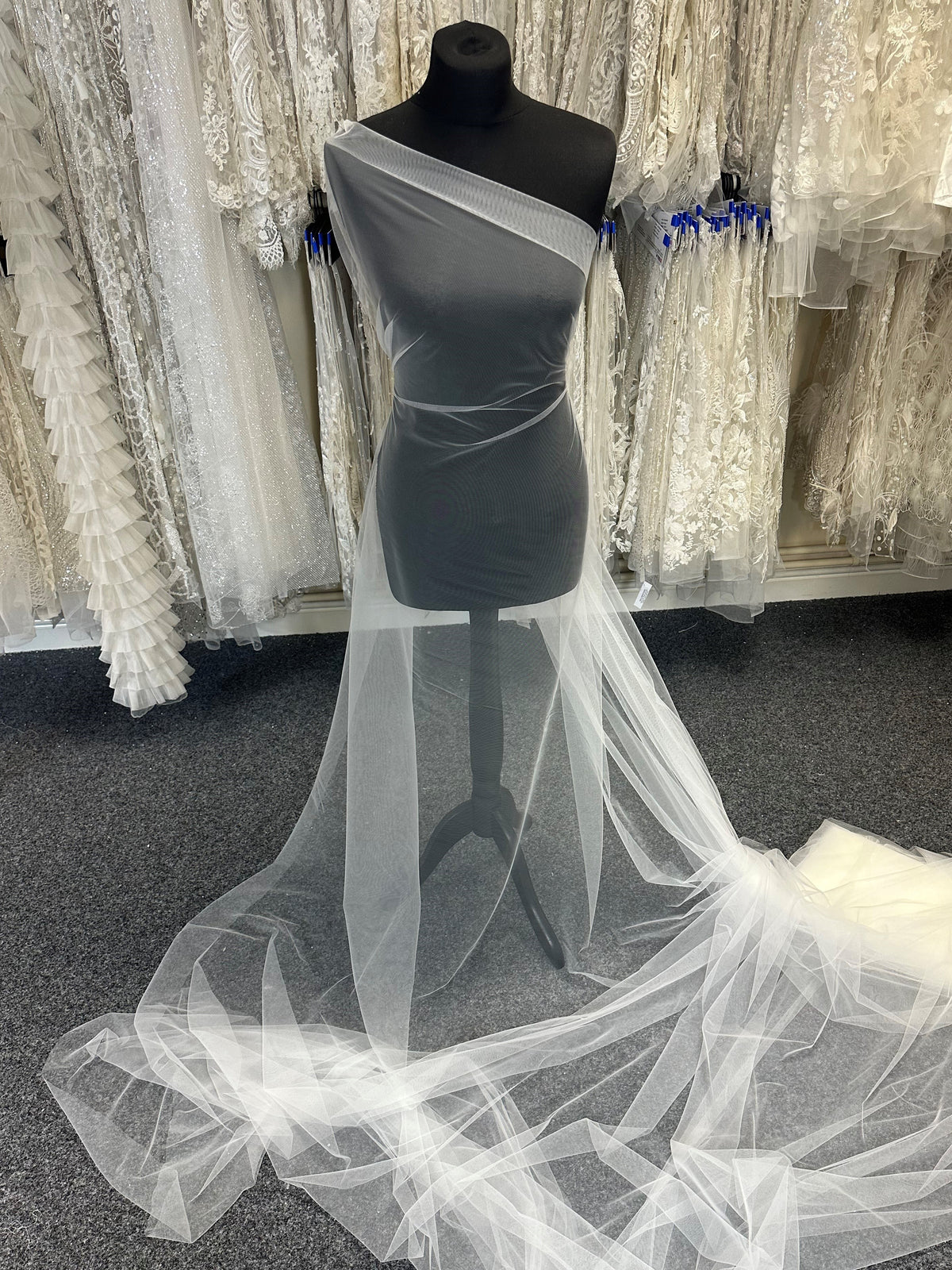 Tulle extensible en nylon ivoire - Bearing
