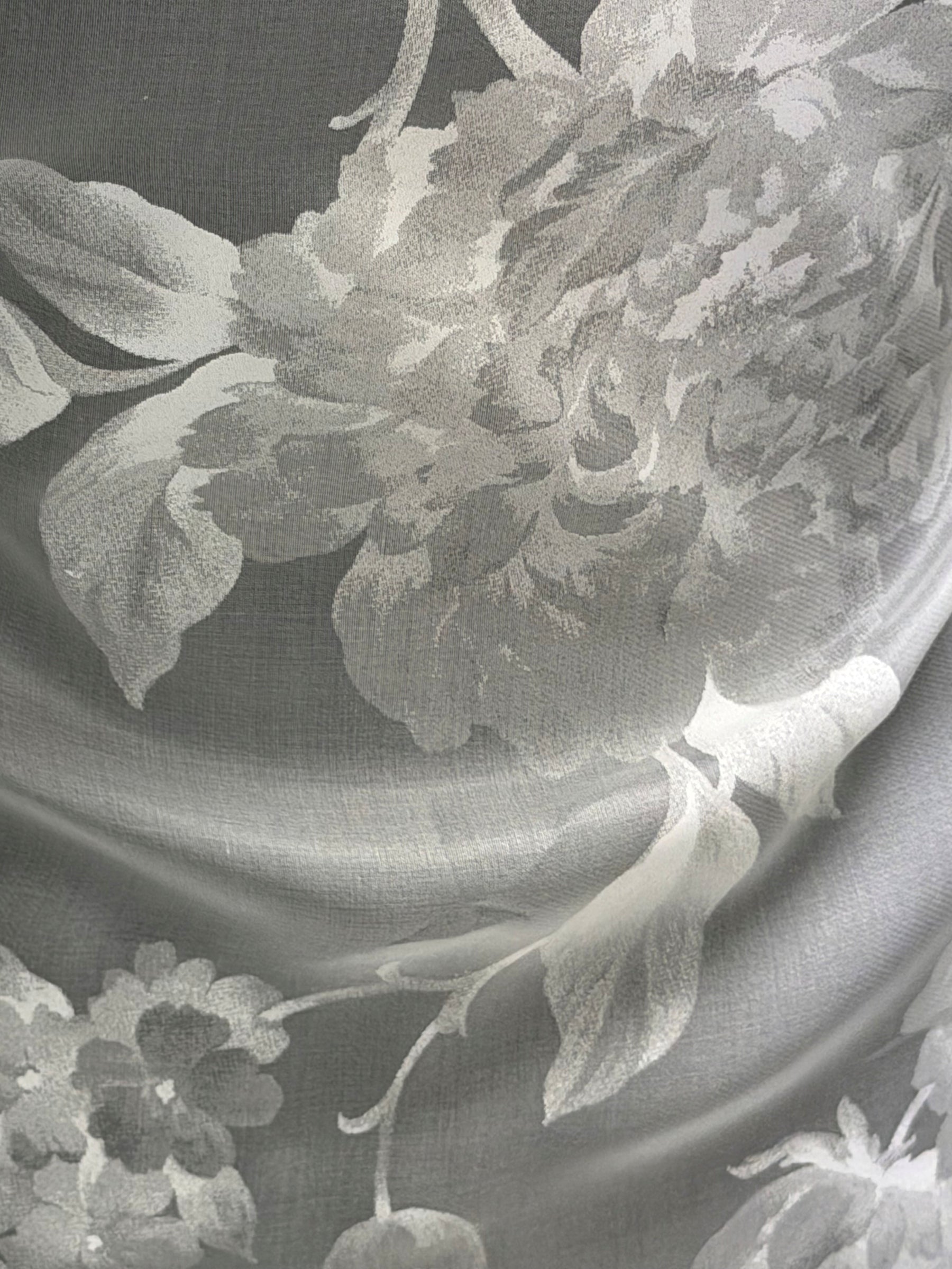 Organza satin imprimé ivoire - Ari