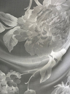 Organza satin imprimé ivoire - Ari