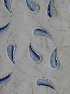 Tissu pour gilet brodé bleu - Atlanta