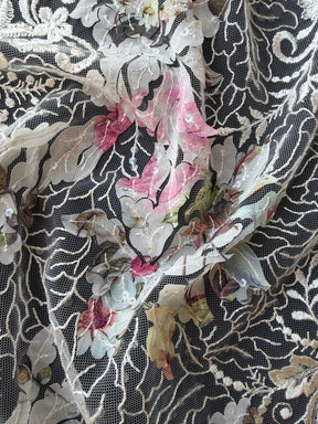 Tulle imprimé à sequins ivoire – EB3010