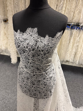 Dentelle de mariée à paillettes ivoire - EB3050