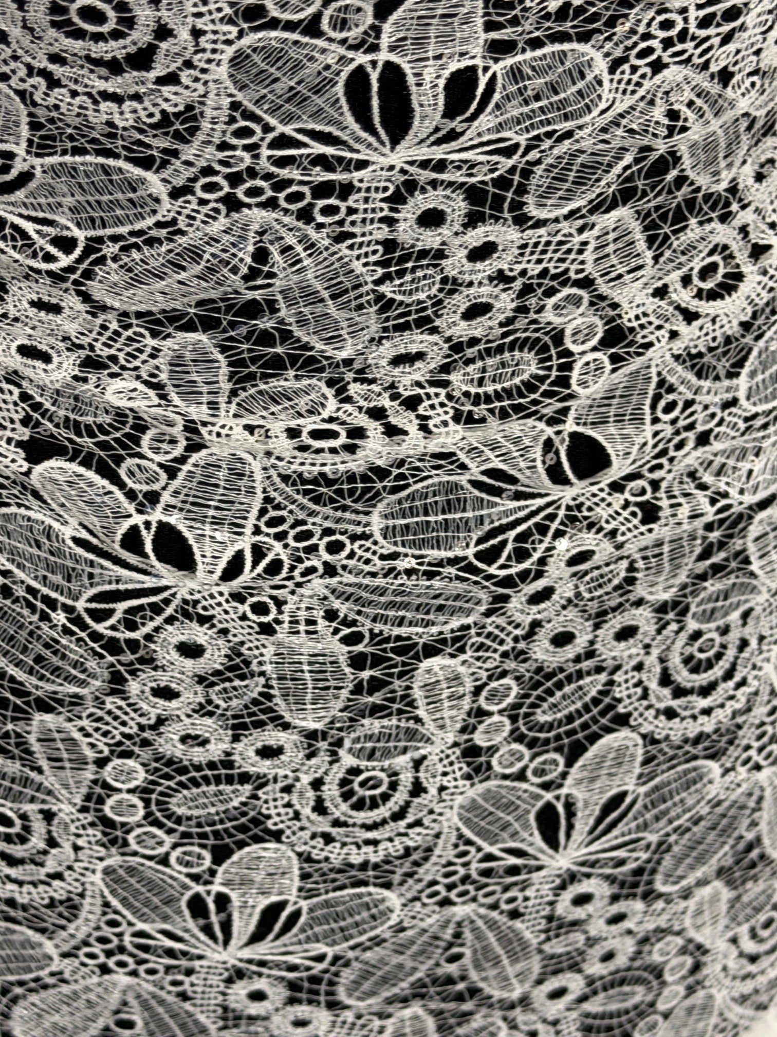 Dentelle de mariée à paillettes ivoire - EB3050