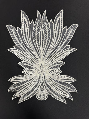 Applique en dentelle ivoire cordée - Fern