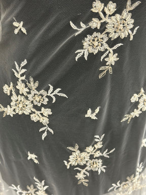 Dentelle perlée ivoire - Rame