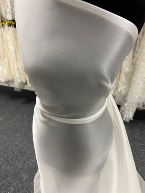 Organza de satin de soie ivoire - P771