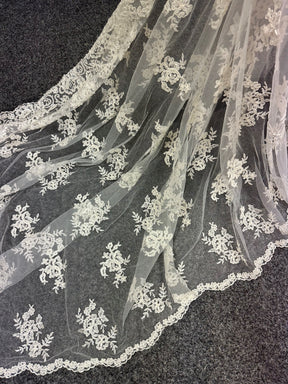 Dentelle de mariée ivoire perlée - Noisy