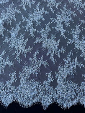 Dentelle Raschel perlée à la main ivoire - Decima