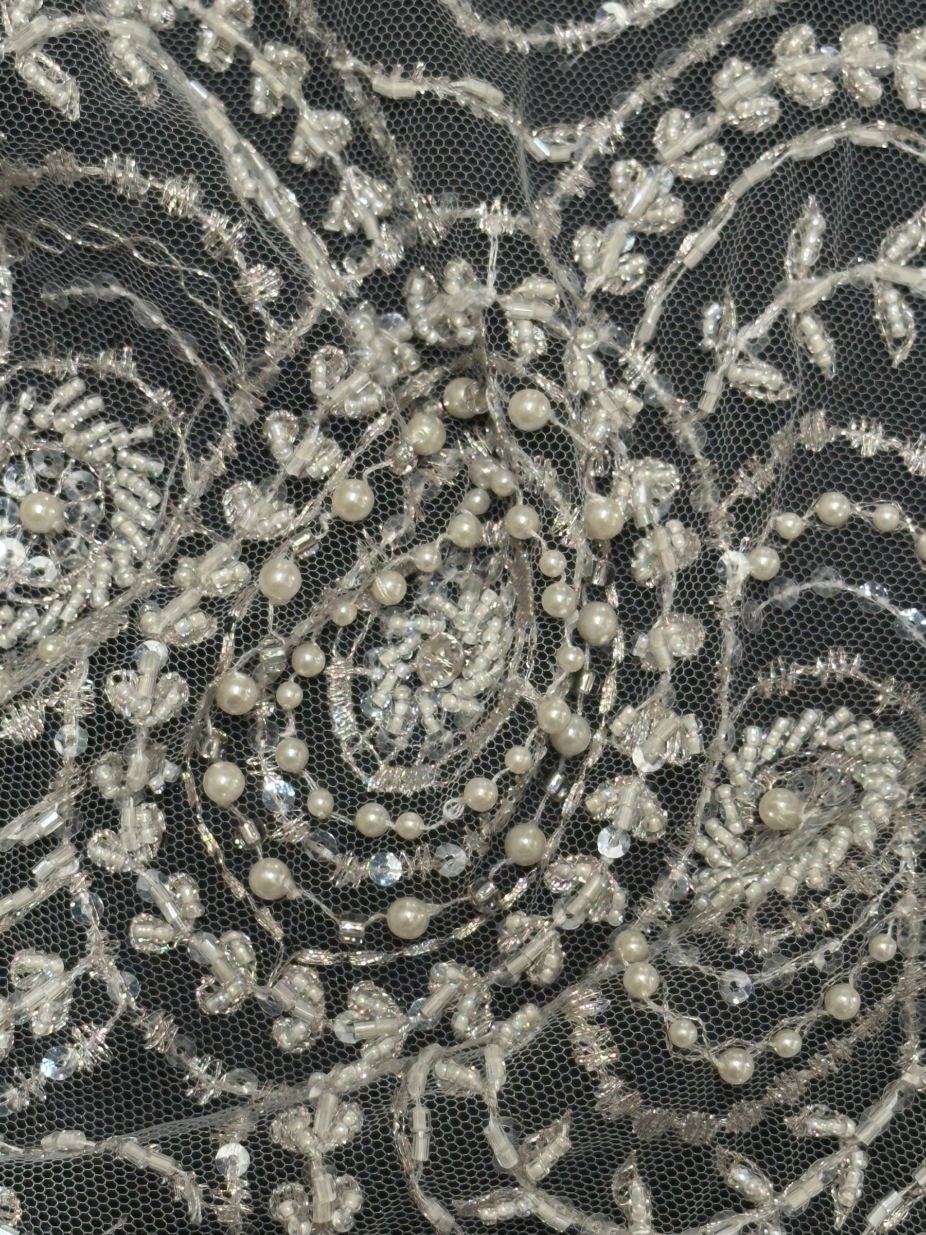 Dentelle de perles ivoire - Charlotte (CF)