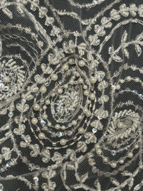 Dentelle de perles ivoire - Charlotte (CF)