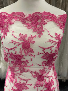 Dentelle rose bonbon - Maria.