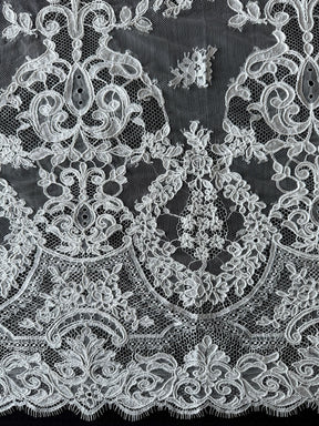 Ivory Corded Chantilly Lace - Raleigh