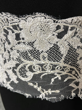 Bordure en dentelle perlée blanche - Annalisa