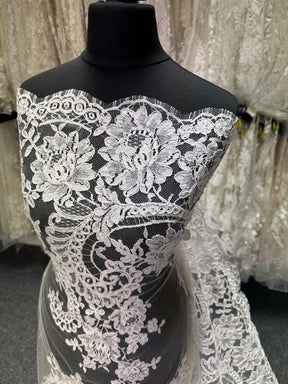 Ivory Corded Chantilly Lace - Zaya