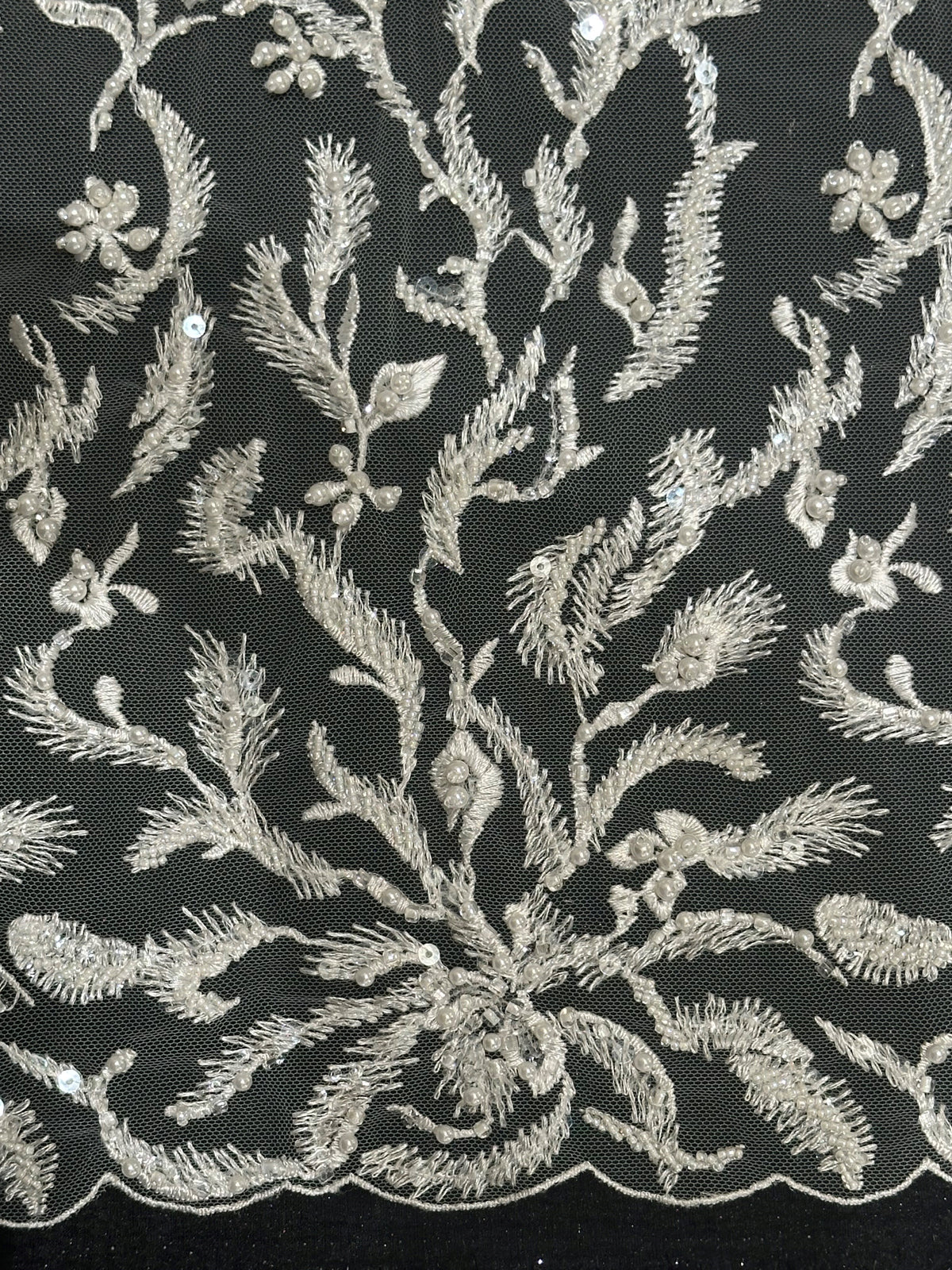 Dentelle florale dégradée ivoire - Paula (CF)