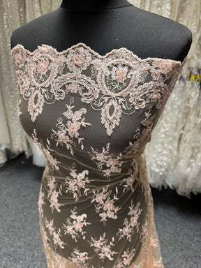 Dentelle perlée couleur chair - Sappy