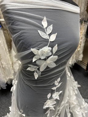 Dentelle florale 3D ivoire - Portobella