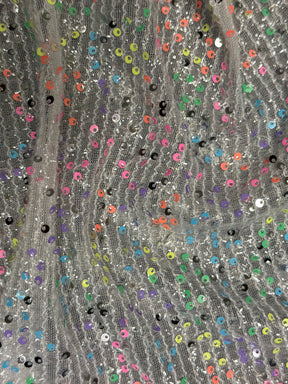 Tulle à sequins irisés multicolores - Bilbao