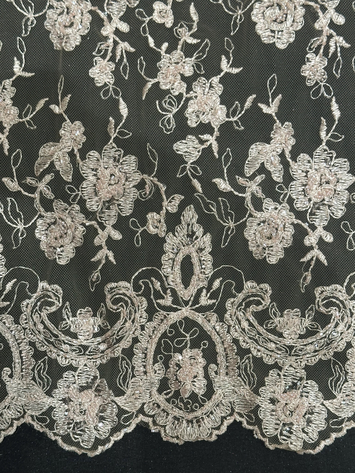 Dentelle à paillettes moka - Sienne (CF) 
