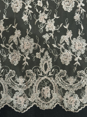 Dentelle à paillettes moka - Sienne (CF) 