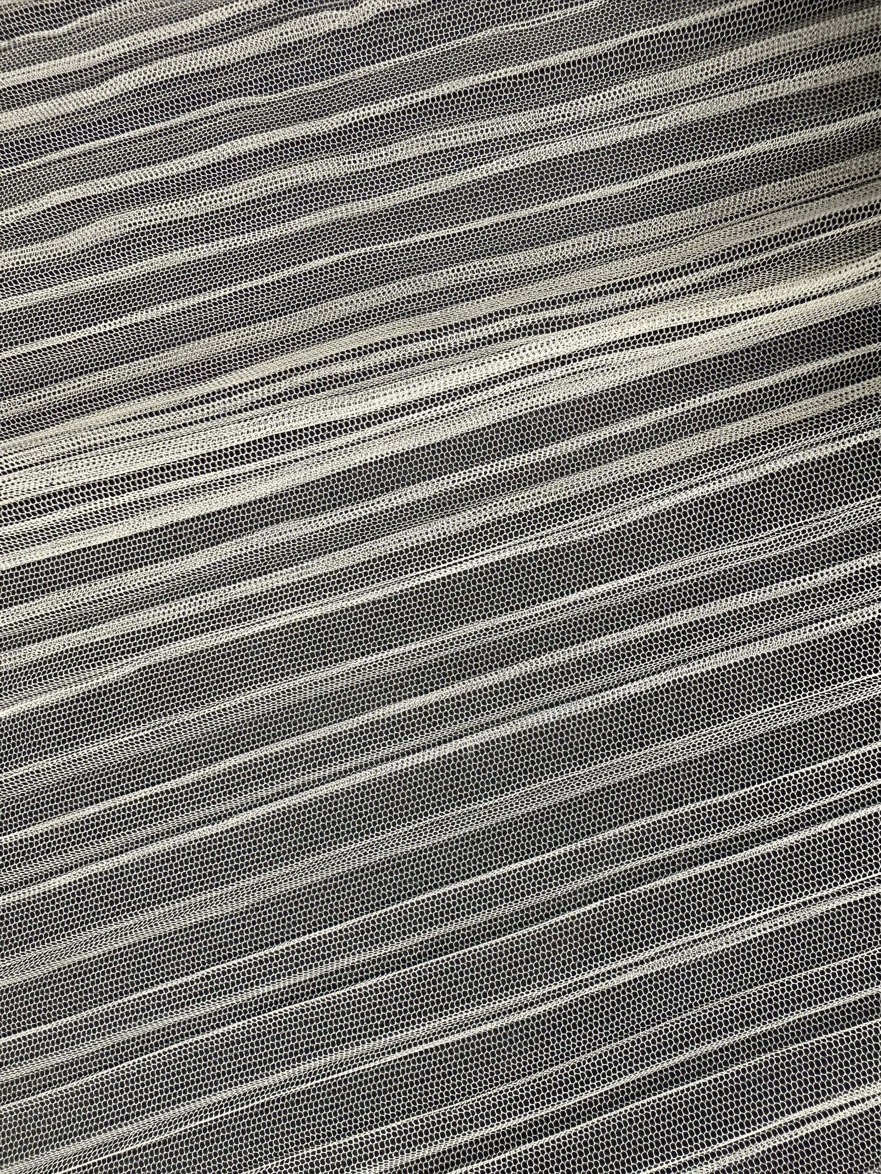 Organza de polyester plissé ivoire - Flirt (CF)