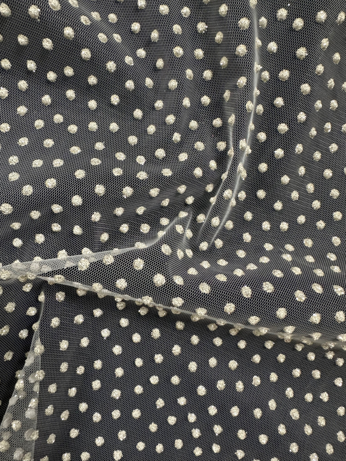 Dentelle ivoire à paillettes - Inde