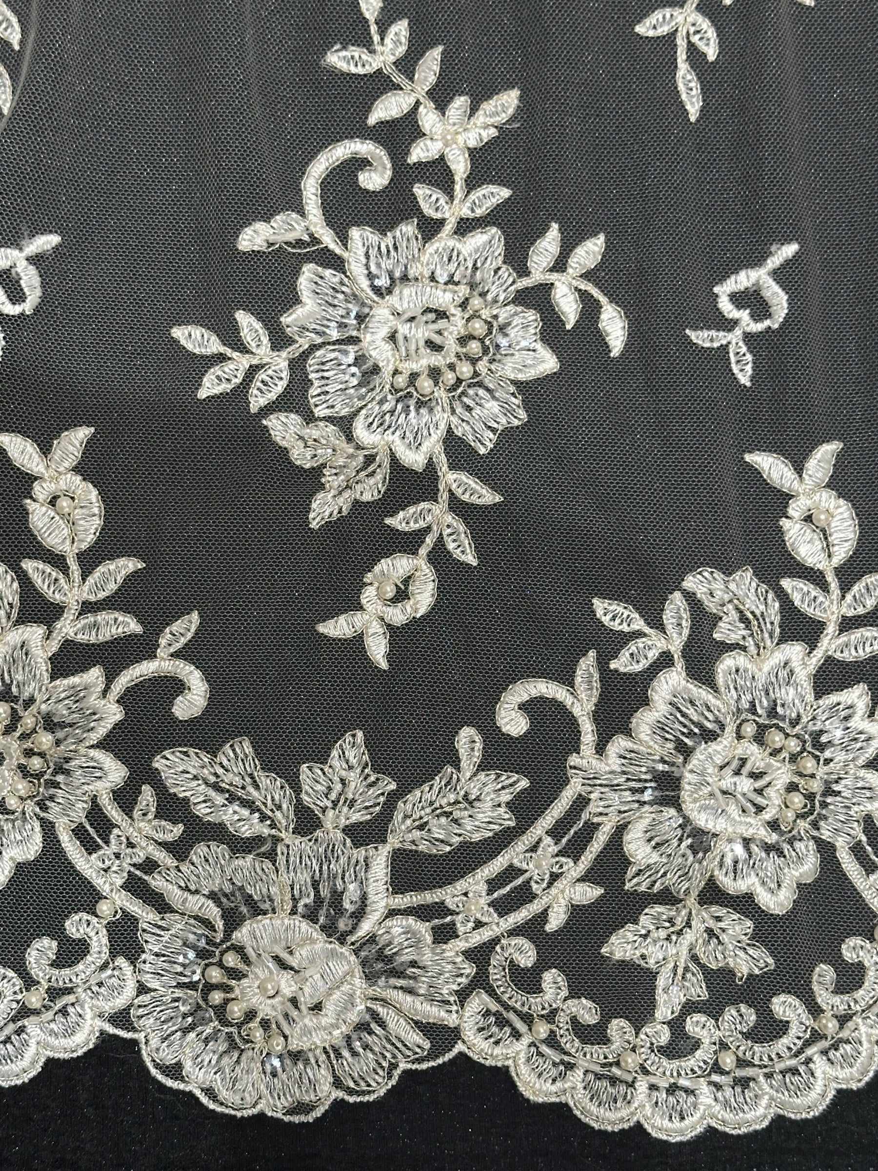 Dentelle perlée ivoire - Languide (CF Lucinda)