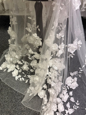 Dentelle florale 3D ivoire - Helzel