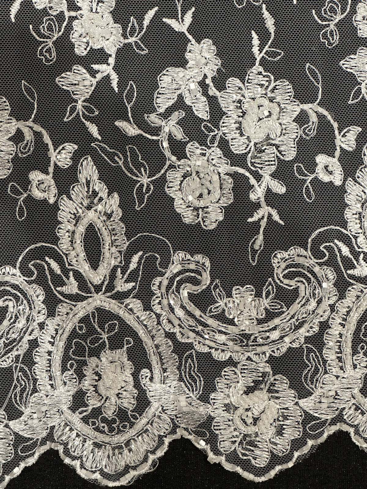 Dentelle à paillettes ivoire - Sienne (CF) 