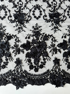 Dentelle perlée noire - Audumi