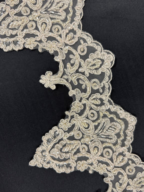 Bordure en dentelle perlée ivoire - Zigguart