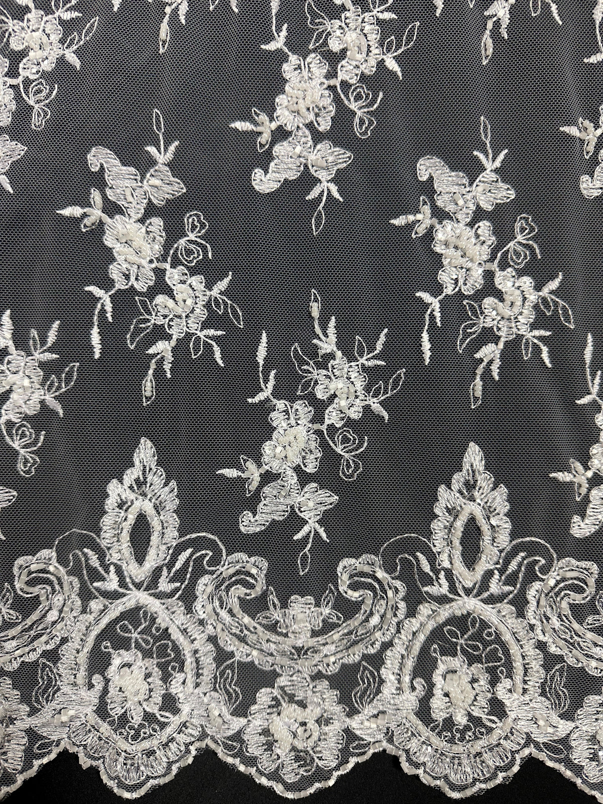 Dentelle perlée blanche - Sappy